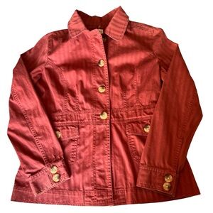 G.H. Bass Button Front Utility Jacket Casual Coat Women’s Size Small Barn Red